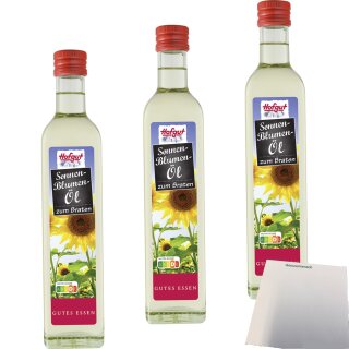 Hofgut Sonnenblumenöl 3er Pack (3x500ml Flasche) + usy Block