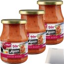 Hofgut Ajvar scharf 3er Pack (3x370ml Glas) + usy Block