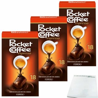 Ferrero Pocket Coffee Espresso 3er Pack (3x225g Packung) + usy Block