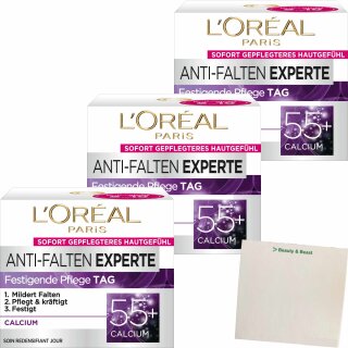LORÉAL PARIS Anti-Falten-Experte Gesichtscreme 55+ 3er Pack (3x50ml) + usy Block