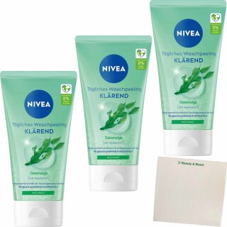Nivea Visage Tägliches Waschpeeling 3er Pack (3x150ml Tube) + usy Block