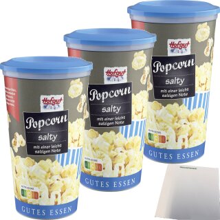 Hofgut Popcorn salzig Becher 3er Pack (3x45g Becher) + usy Block