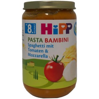 Hipp Pasta Bambini Spaghetti mit Tomaten und Mozzarella, 220g