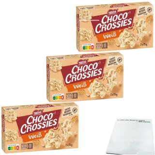 Nestlé Choco Crossies Weisse Schokolade 3er Packung (3x150g) + usy Block