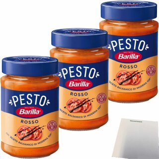 Barilla Pesto Rosso 3er Pack (3x200g Glas) + usy Block