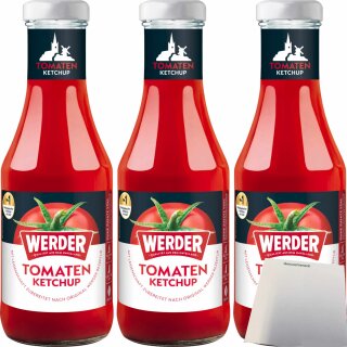 Werder Tomaten Ketchup 3er Pack (3x450ml Flasche) + usy Block