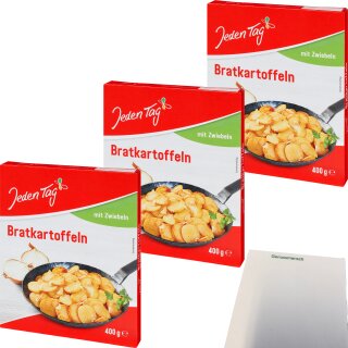 Jeden Tag Bratkartoffeln mit Zwiebeln 3er Pack (3x400g Packung) + usy Block