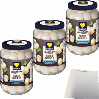 EDEKA Silberzwiebeln 3er Pack (3x320g Glas) + usy Block