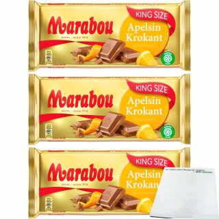 Marabou Apfelsine Krokant 3er Pack (3x220g Tafel) + usy Block