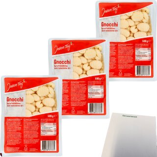 Jeden Tag Gnocchi Kartoffelklößchen nach italienischer Art 3er Pack (3x500g Packung) + usy Block
