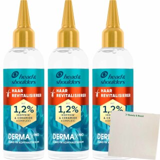 Head & Shoulders Haar Revitalisierer Derma XPro Leave-in Kopfhautserum 3er Pack (3x145ml Flasche) + usy Block