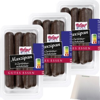 Hofgut Marzipanstangen Zartbitter 3er Pack (3x100g Packung) + usy Block