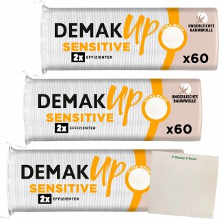 Demak Up Sensitive Wattepads 3er Pack (3x60 Cotton Pads) + usy Block