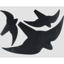 Vogelmotive schwarz selbstklebend (1 Stück mit 3...