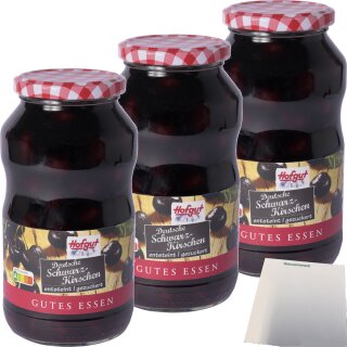 Hofgut Schwarzkirschen 3er Pack (3x720ml Glas) + usy Block