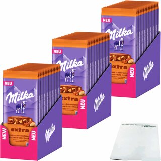 Milka Extra Karamell Salz Mandel 3er Pack (3x 14x190g) Tafel VPE + usy Block