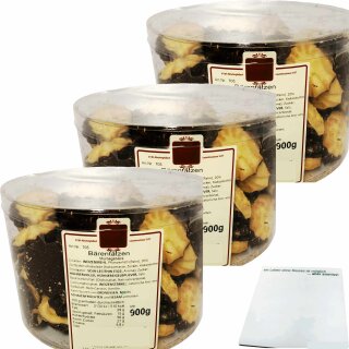 Esser Bären-Tatzen Kekse mit Schokolade 3er Pack (3x900g Runddose) + usy Block