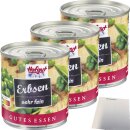 Hofgut Erbsen sehr fein 3er Pack (3x212ml Dose) + usy Block