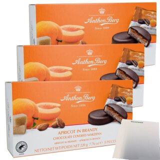 A.Berg Schokolade Aprikose in Brandy 3er Pack (3x220g Packung) + usy Block