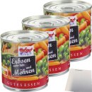 Hofgut Erbsen sehr fein mit Möhren 3er Pack (3x212ml Dose) + usy Block