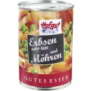 Hofgut Erbsen sehr fein mit Möhren 3er Pack (3x425ml Dose) + usy Block