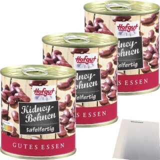 Hofgut Kidneybohnen 3er Pack (3x212ml Dose) + usy Block