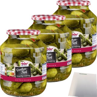 Hofgut Gurkentopf 3er Pack (3x1700ml Glas) + usy Block