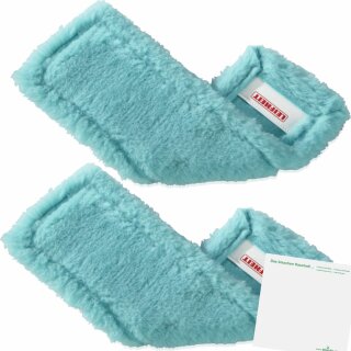 Leifheit Ersatz Wischbezug Profi XL static plus 16cm breit, 42cm lang 2er Pack + usy Block