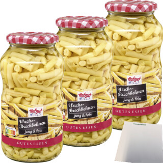 Hofgut Wachsbrechbohnen 3er Pack (3x720ml Glas) + usy Block