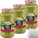 Hofgut Erbsen sehr fein 3er Pack (3x720ml Glas) + usy Block