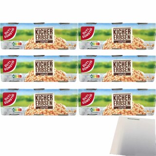 Gut&Günstig Kichererbsen im Aufguss 6er Pack (18x200ml Dose) + usy Block