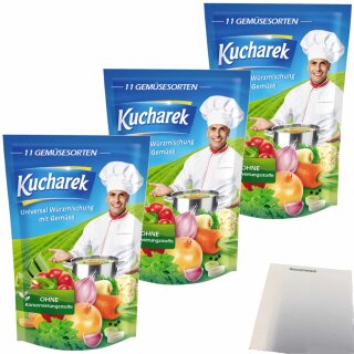 Kucharek Würzmischung mit Gemüse 3er Pack (3x200g Packung) + usy Block