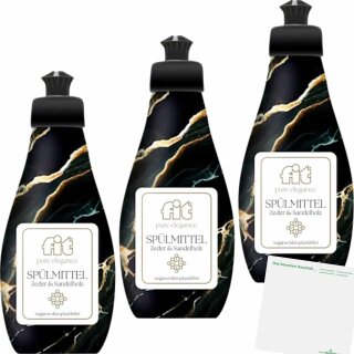 Fit pure elegance Spülmittel Zeder & Sandelholz 3er Pack (3x400ml Flasche) + usy Block