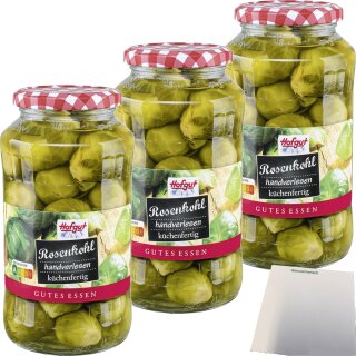 Hofgut Rosenkohl 3er Pack (3x720ml Glas) + usy Block