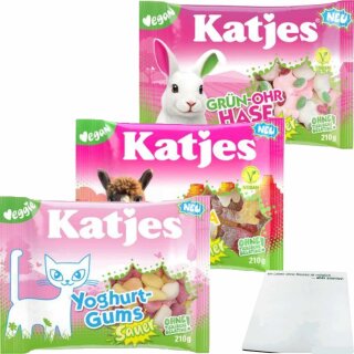 Katjes Die Sauren Frei (3x210g Beutel) + usy Block