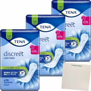 Tena Discreet Extra Plus 3er Pack (16stk Packung) + usy Block