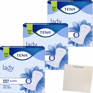 Tena Lady Super 3er Pack (30stk Packung) + usy Block
