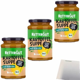 Followfood Kartoffel Suppe mit Petersilie 3er Pack (3x375ml Glas) + usy Block