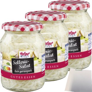 Hofgut Selleriesalat 3er Pack (3x370ml Glas) + usy Block
