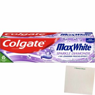 Colgate Zahnpasta Max White Sparkle Diamonds (75ml Packung) + usy Block