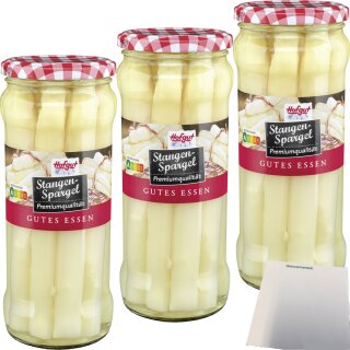 Hofgut Stangenspargel weiß 3er Pack (3x580ml Glas) + usy Block