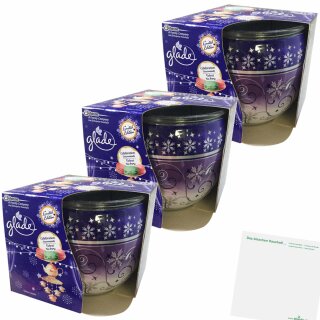Glade Duftkerze Velvet Tea Party Kerze 3er Pack (3x120g Stück) + usy Block