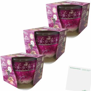 Glade Duftkerze Winterlicher Beerentraum Kerze 3er Pack (3x120g Stück) + usy Block