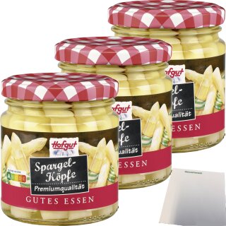 Hofgut Spargelköpfe 3er Pack (3x212ml Glas) + usy Block