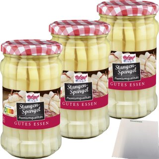 Hofgut Spargelstangen 3er Pack (3x314ml Glas) + usy Block