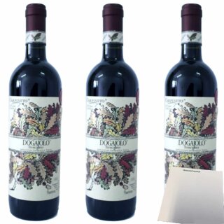 Carpineto Dogajolo Rot italienischer Rotwein 3er Pack (3x0,75l Flasche) + usy Block