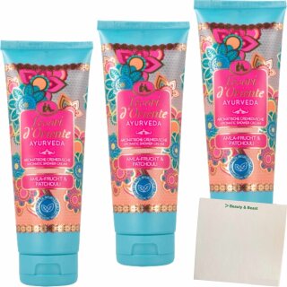 Tesori dOriente Ayurveda Aromatische Cremedusche 3er Pack (3x250ml Tube) + usy Block