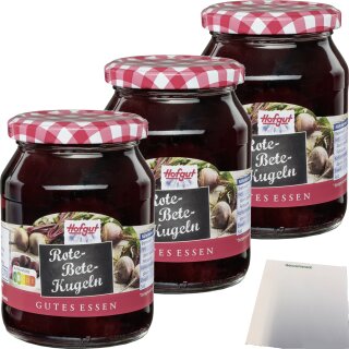 Hofgut Rote Bete Kugeln 3er Pack (3x370ml Glas) + usy Block
