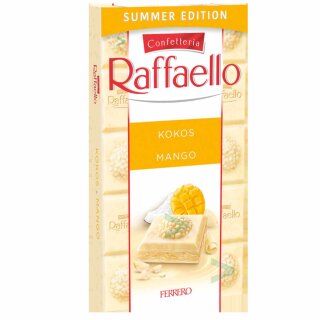 Raffaello weiße Schokolade Mandelcreme Kokos und Mango (90g Tafel)