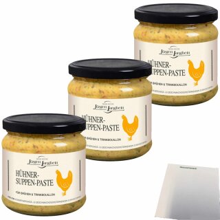 Jürgen Langbein Hühner Suppenpaste 3er Pack (3x400g Glas) + usy Block